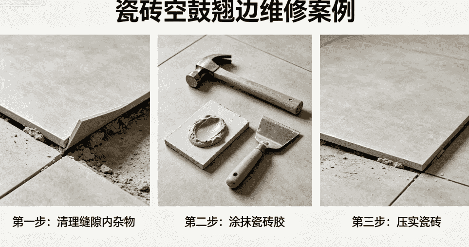 瓷砖空鼓翘边太闹心？雨和虹全国上门修复平整不返工