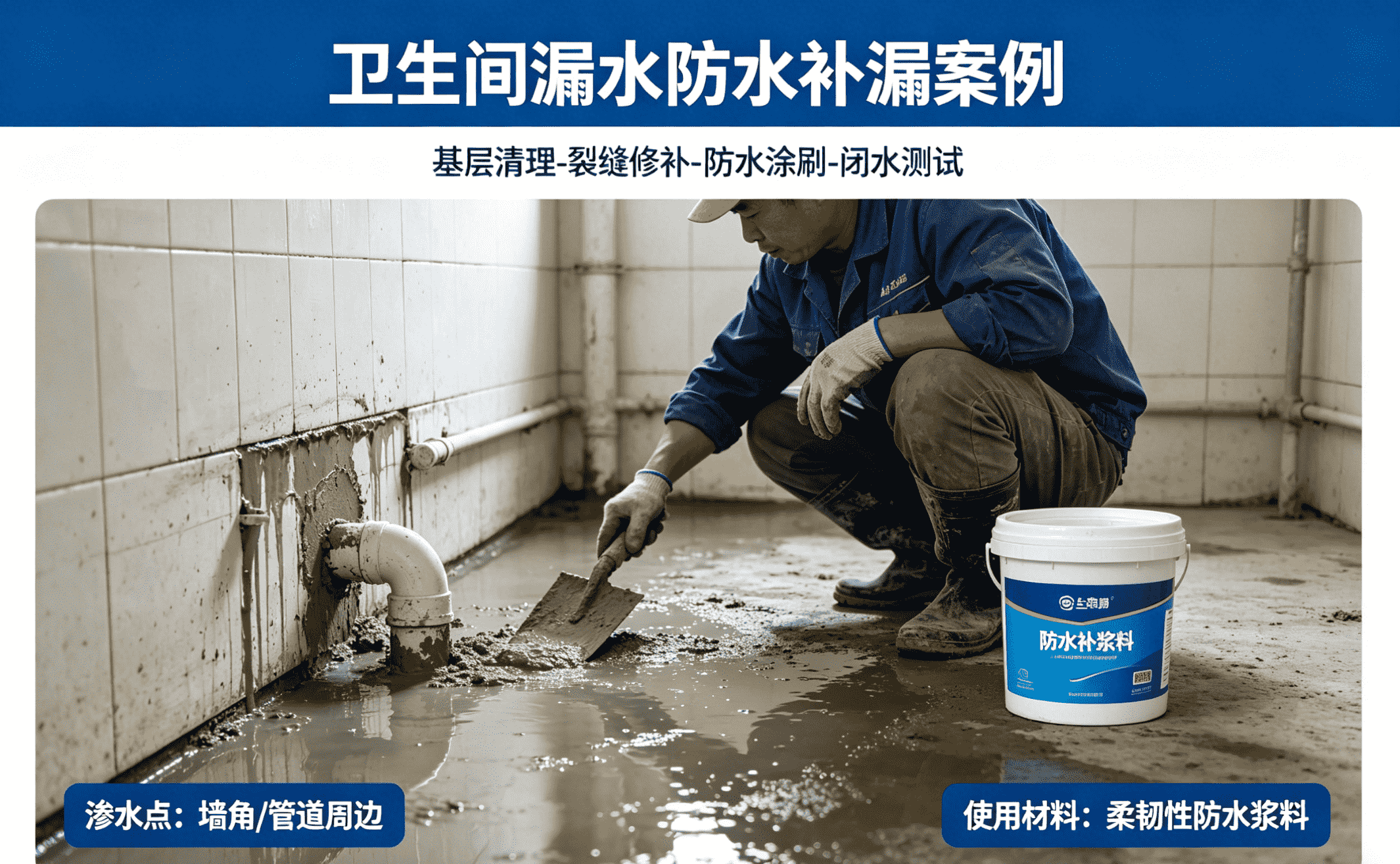 北京朝阳区卫生间漏水防水补漏案例