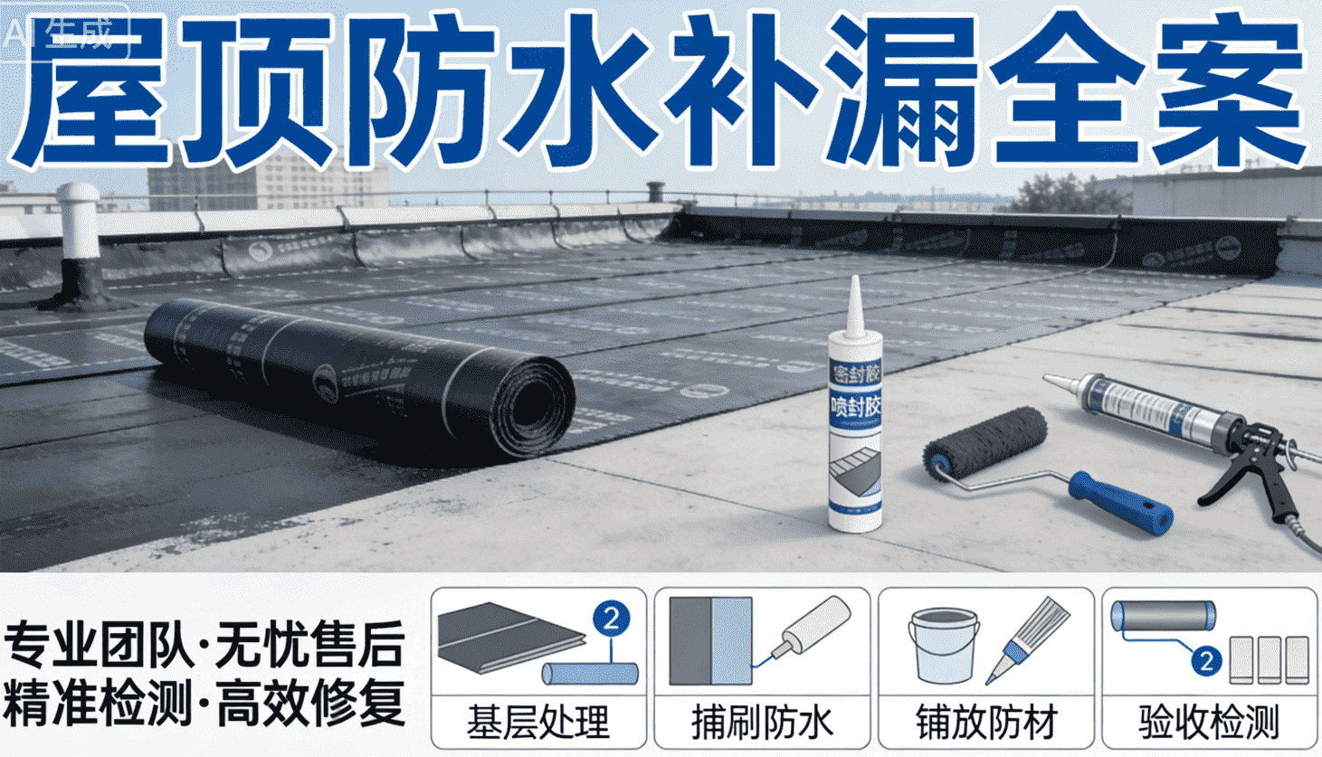 屋顶防水补漏漏水维修施工